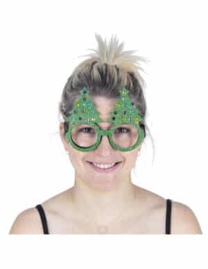 Stimmungsvolle Weihnachtsbaum-Brille für Erwachsene bunt