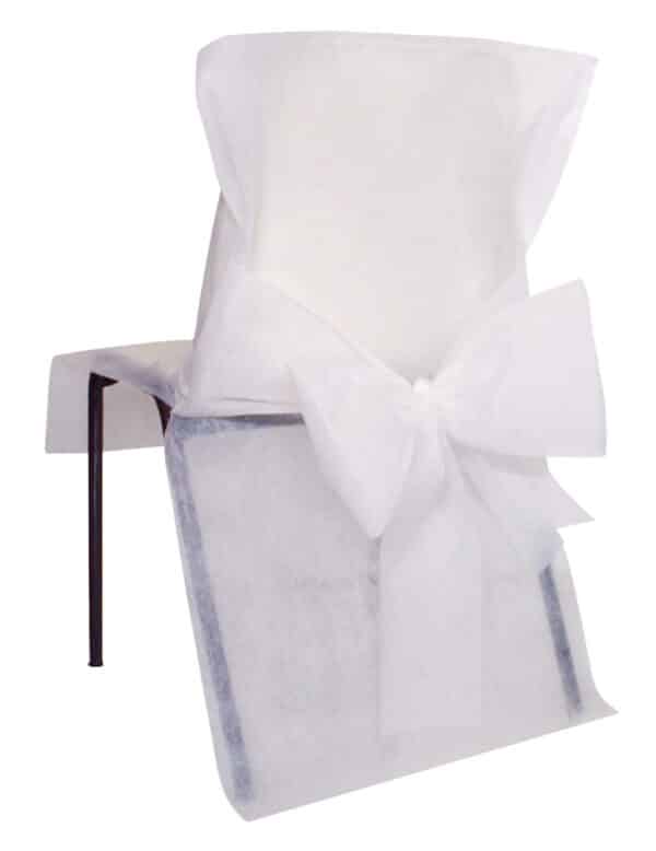 Stuhlhusse premium Partydeko Hochzeit 10 Stück weiss 50x95 cm