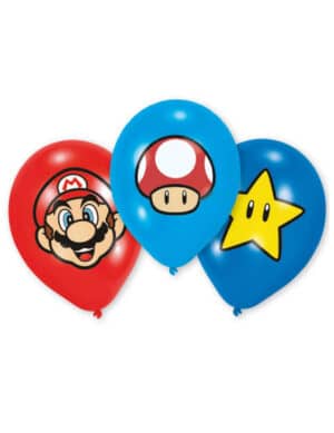 Super Mario-Luftballons Lizenzartikel 6 Stück bunt 27