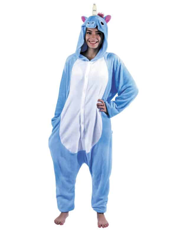 Süsses Einhorn Kostüm für Damen Einteiler blau