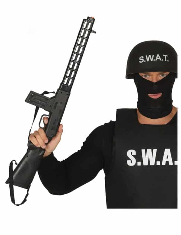 SWAT-Waffe Maschinenpistole Accessoire schwarz 69 cm