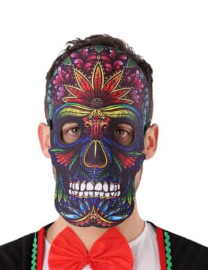 Tag der Toten-Maske Sugar Skull Halloween-Maske bunt