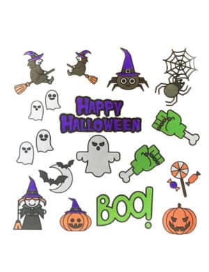 Tattoo-Sticker Set Halloween Kostümaccessoire für Erwachsene