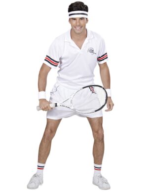 Tennis-Spieler-Kostüm Tennis-Outfit für Herren weiss-blau-rot