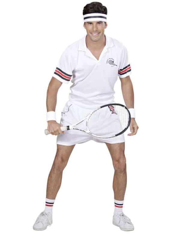 Tennis-Spieler-Kostüm Tennis-Outfit für Herren weiss-blau-rot