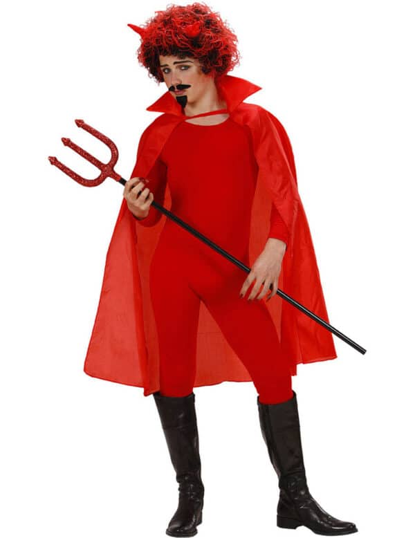 Teufelscape mit Kragen Halloween-Umhang für Kinder rot 100cm