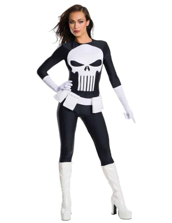 The Punisher-Damenkostüm Halloweenkostüm schwarz-weiss