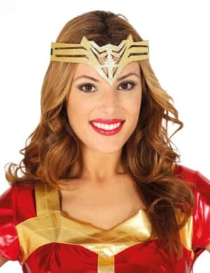 Tiara für Damen Superheldin Accessoire gold