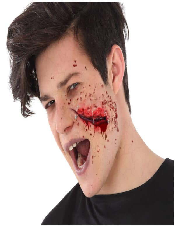 Tiefe Schnittwunde Halloween-Make-up für Erwachsene rot