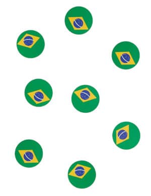 Tisch-Konfetti Brasilien Fanartikel Fussball 150 stück grün-gelb-blau 18g