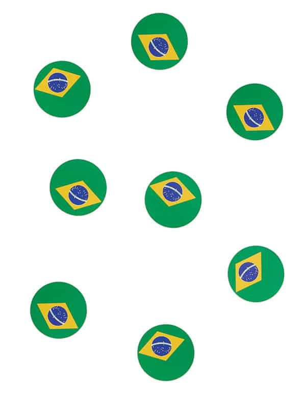 Tisch-Konfetti Brasilien Fanartikel Fussball 150 stück grün-gelb-blau 18g