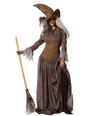 Traditionelles Hexen-Kostüm für Damen Walpurgisnacht braun