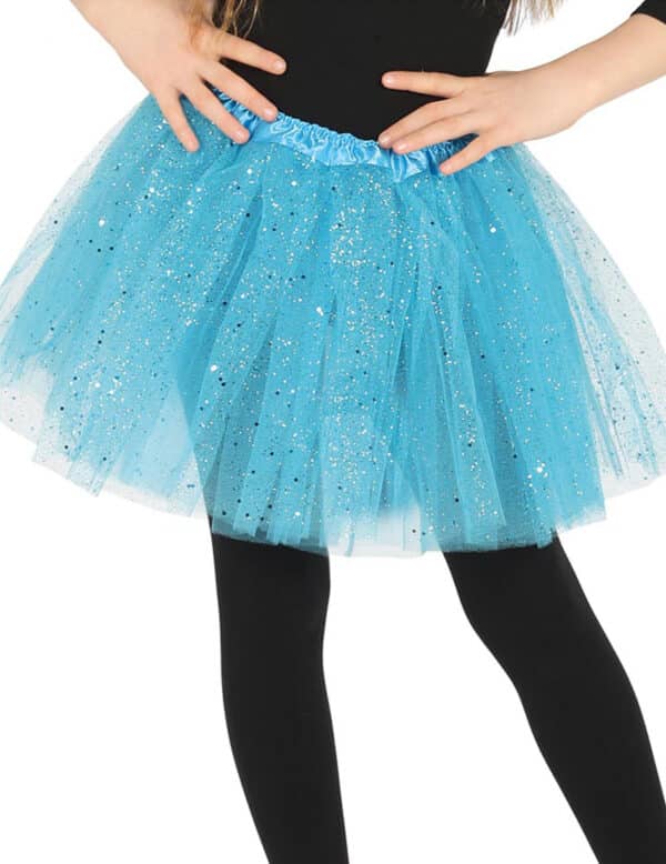 Tutu mit Glitter für Mädchen blau