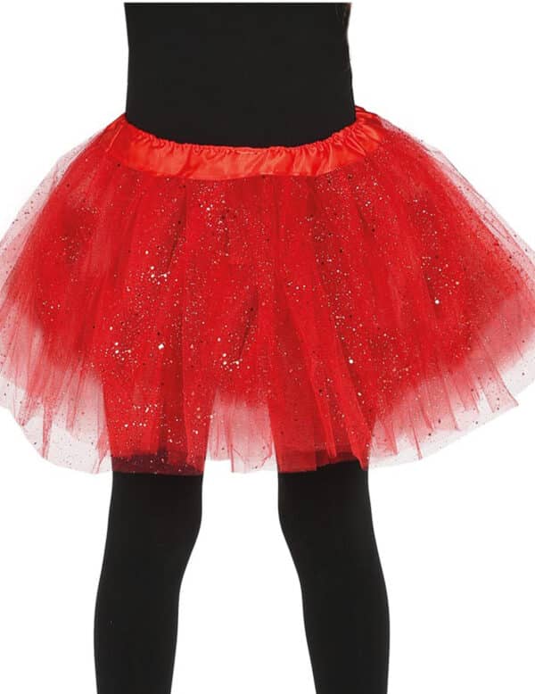 Tutu mit Glitter für Mädchen rot