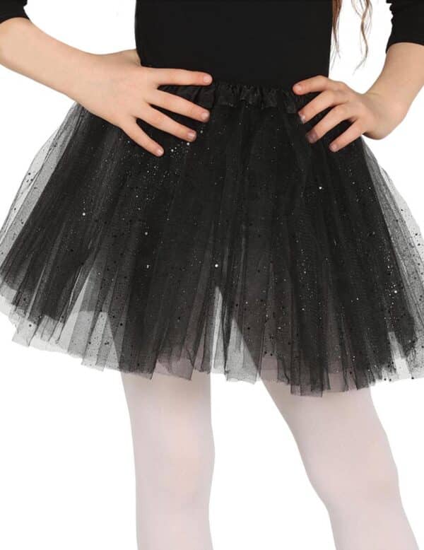 Tutu mit Glitter für Mädchen schwarz