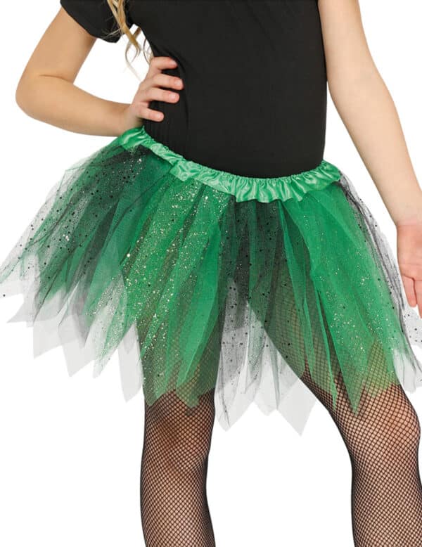 Tutu mit Glitter für Mädchen schwarz-grün