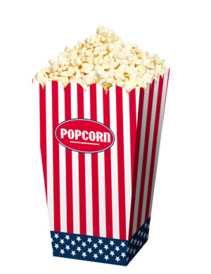 USA Popcorn-Tüten Mottoparty-Accessoire 4 Stück rot-weiss-blau 16 x 9