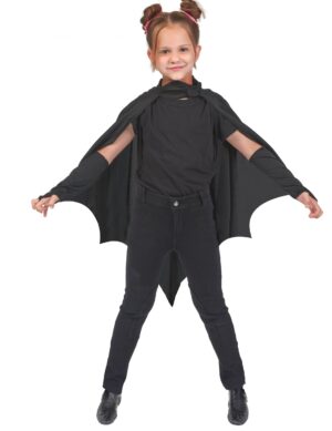 Vampir Fledermaus Umhang für Kinder schwarz