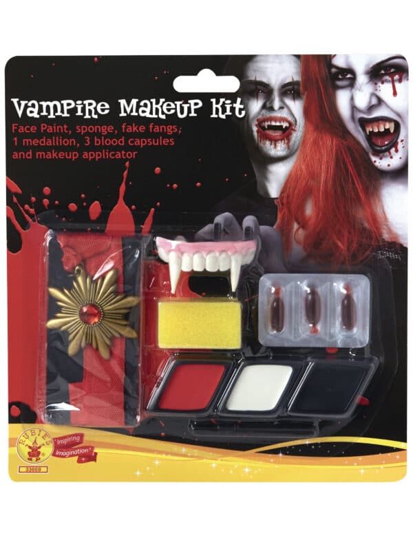 Vampir-Make-up-Set mit Accessoire Halloween bunt