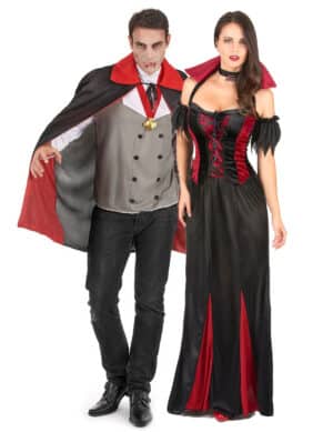 Vampir-Paar - Halloween-Kostüm für zwei Erwachsene - schwarz-rot