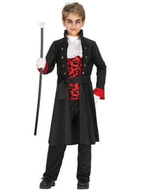 Vampirkostüm für Kinder Halloween schwarz-rot