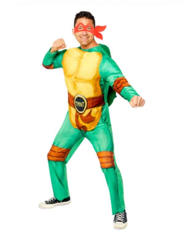 Variierbares Ninja-Turtle-Kostüm für Herren grün-gelb-braun