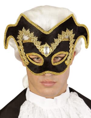 Venezianische Halbmaske gol-schwarz