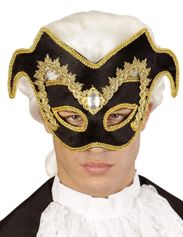 Venezianische Halbmaske gol-schwarz