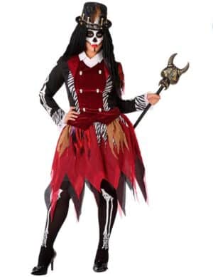 Voodoo-Kostüm für Damen Halloween-Kostüm für Damen schwarz-weiss