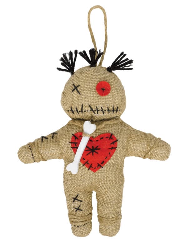 Voodoo-Puppe Halloween braun-rot