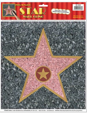 Wanddeko Walk of Fame Stern zum Beschriften bunt 30x38cm