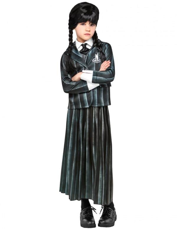 Wednesday Addams Schuluniform Kostüm für Mädchen grau