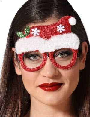 Weihnachten-Spassbrille mit Glitzer