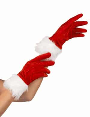 Weihnachtsfrau Handschuhe rot-weiss