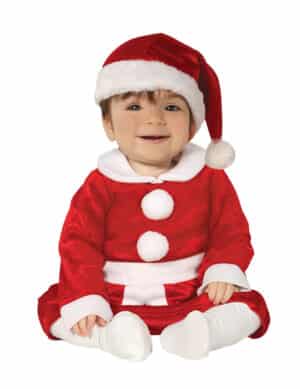 Weihnachtskostüm für Babys Weihnachtsmann-Baby-Kostüm rot-weiss