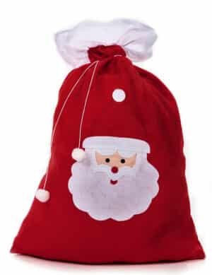 Weihnachtsmann-Geschenkesack rot-weiss