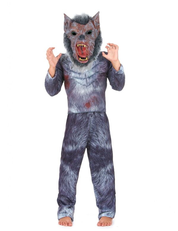 Werwolf Halloween Kinderkostüm grau-braun