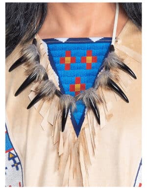 Winnetou-Halsschmuck Indianer-Accessoire zum Fasching braun-schwarz