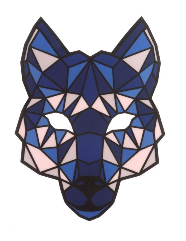 Wolf-LED-Maske musiksensitiv blau