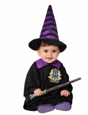 Zauberschüler-Kostüm für Babys Halloween-Kostüm schwarz-violett